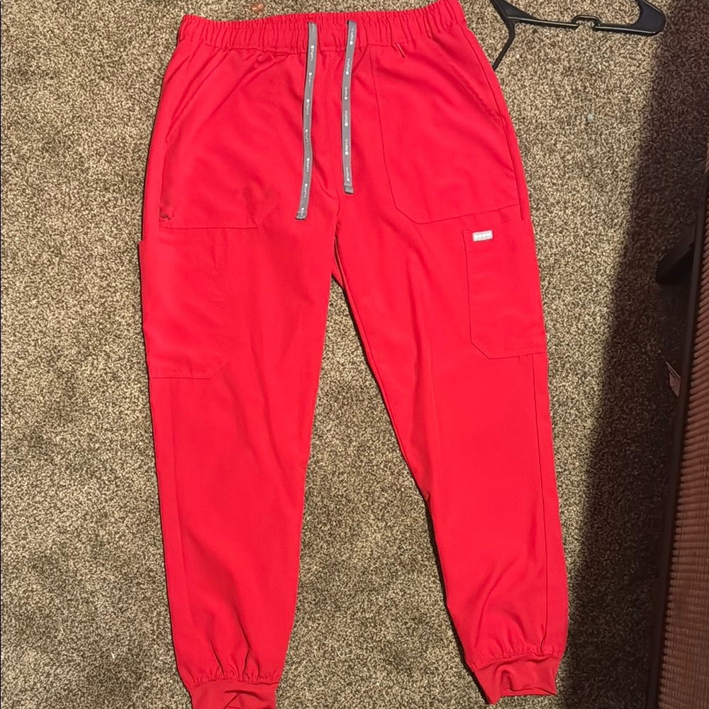 Men's Red Jogger scrub pants